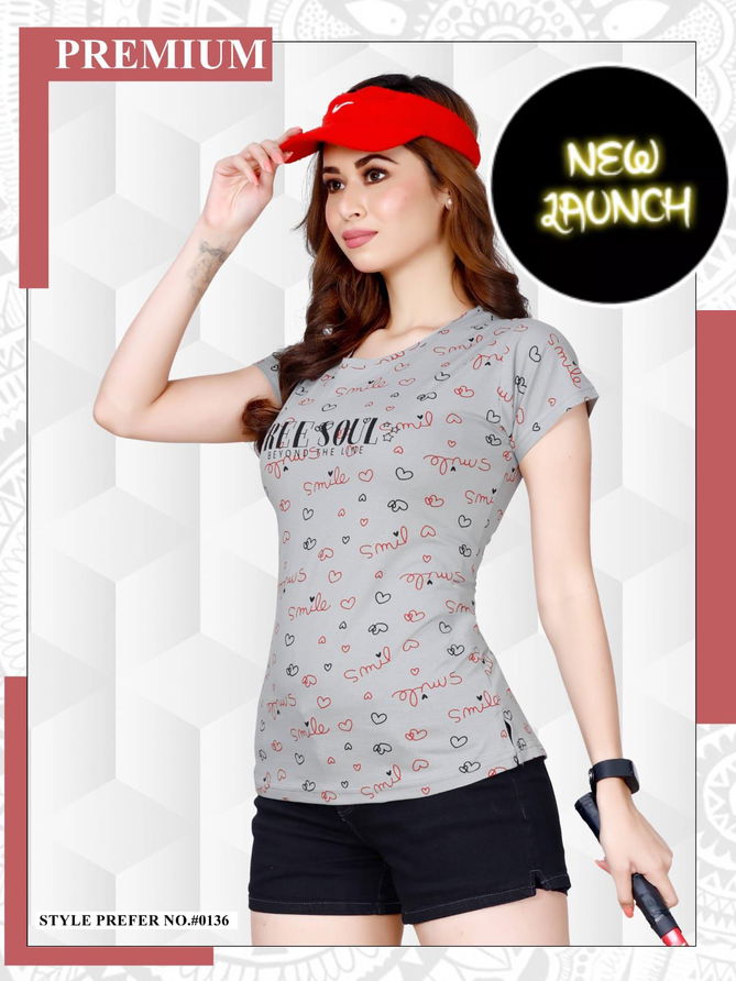 Summer Special Vol 0136 Printed Night Wear Ladies Top
